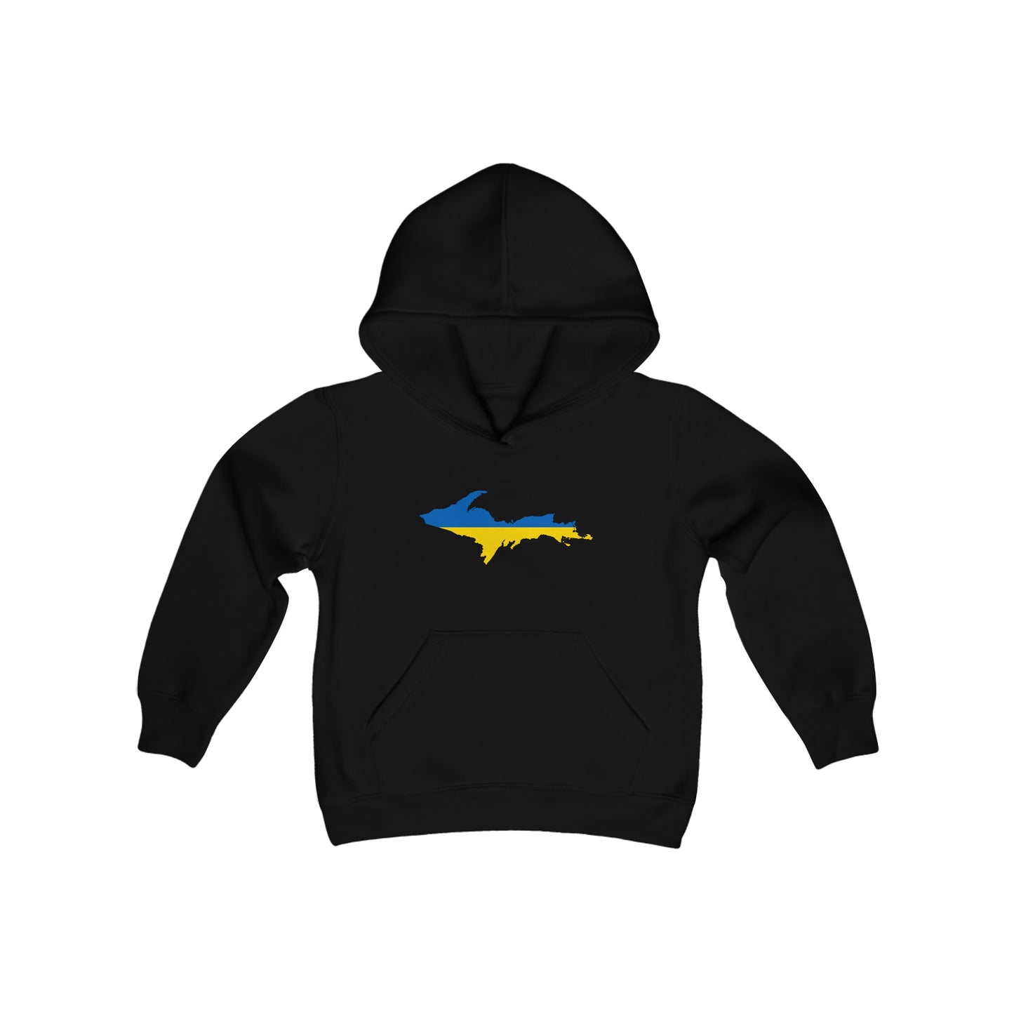 Michigan Upper Peninsula Hoodie (w/ UP Ukraine Flag Outline)| Unisex Youth