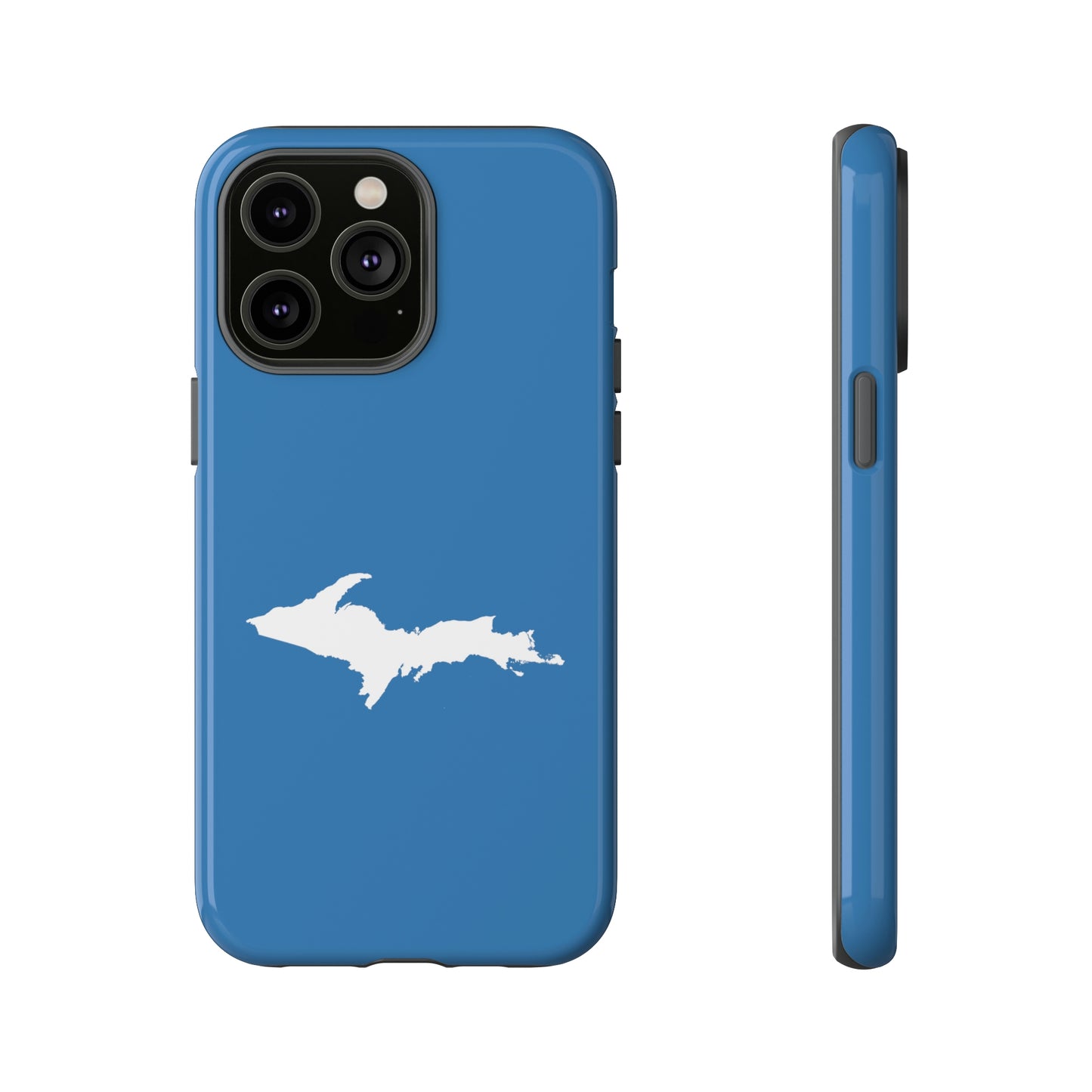 Michigan Upper Peninsula Tough Phone Case (Lake Superior Blue w/ UP Outline) | Apple iPhone