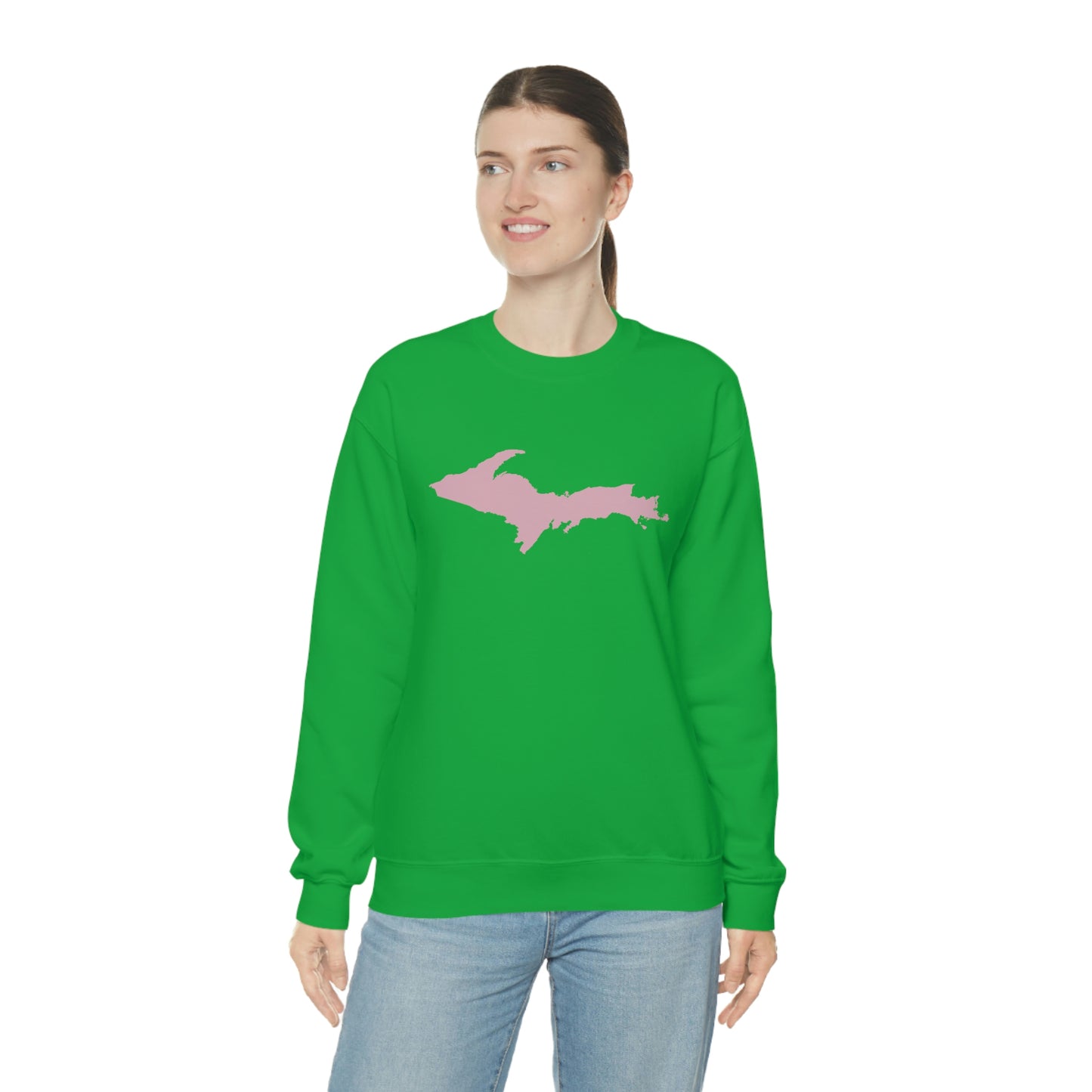 Michigan Upper Peninsula Sweatshirt (w/ Pink UP Outline) | Unisex Standard