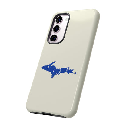 Michigan Upper Peninsula Tough Phone Case (Ivory Color w/ UP Quebec Flag Outline) | Samsung & Pixel Android