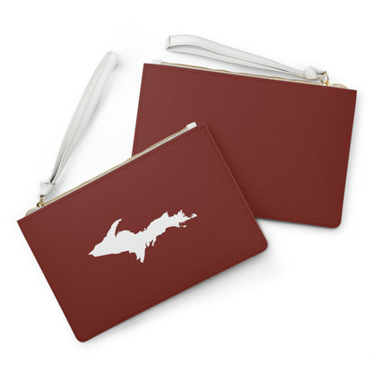 Michigan Upper Peninsula Clutch Bag (Traverse Cherry Red w/UP Outline)