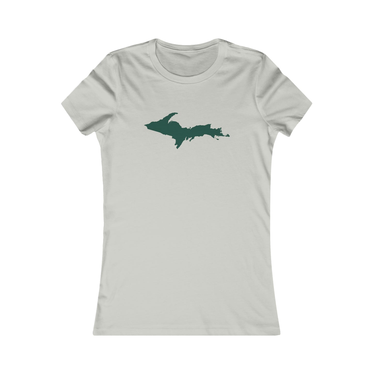 Michigan Upper Peninsula T-Shirt (w/ Green UP Outline) | Women's Slim Fit