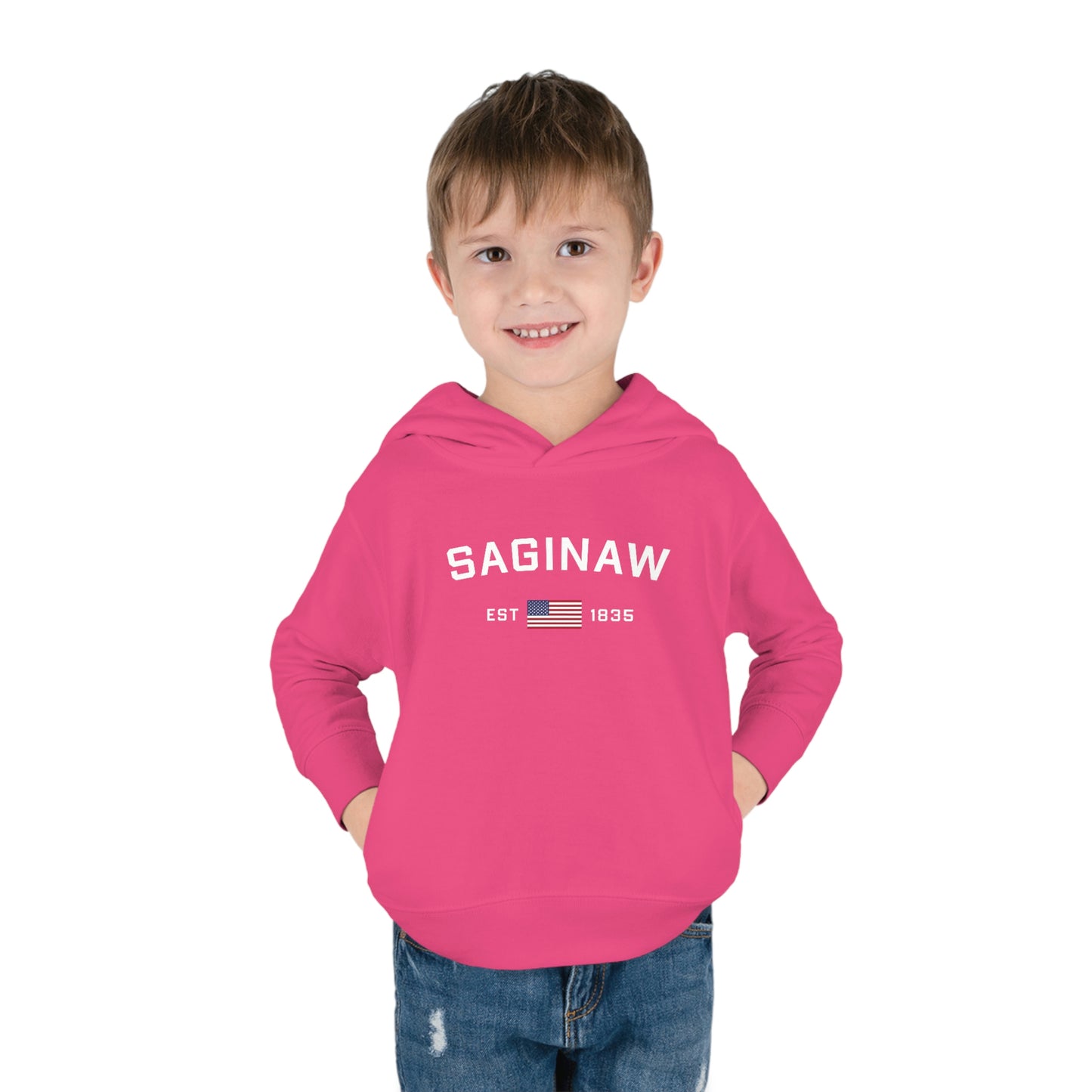 'Saginaw EST 1835 ' Hoodie (w/USA Flag Outline) | Unisex Toddler