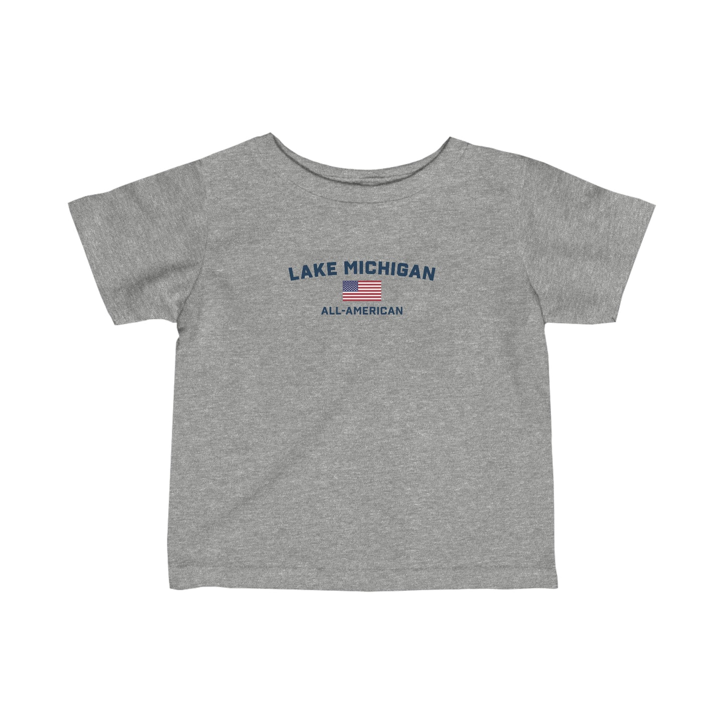 'Lake MIchigan All-American' T-Shirt (w/USA Flag Outline) |  Infant Short Sleeve