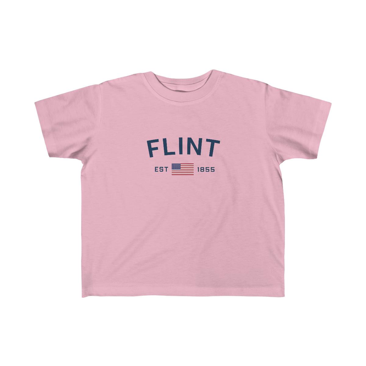 'Flint EST 1855 ' T-Shirt  (w/USA Flag Outline) | Toddler Short Sleeve - Circumspice Michigan
