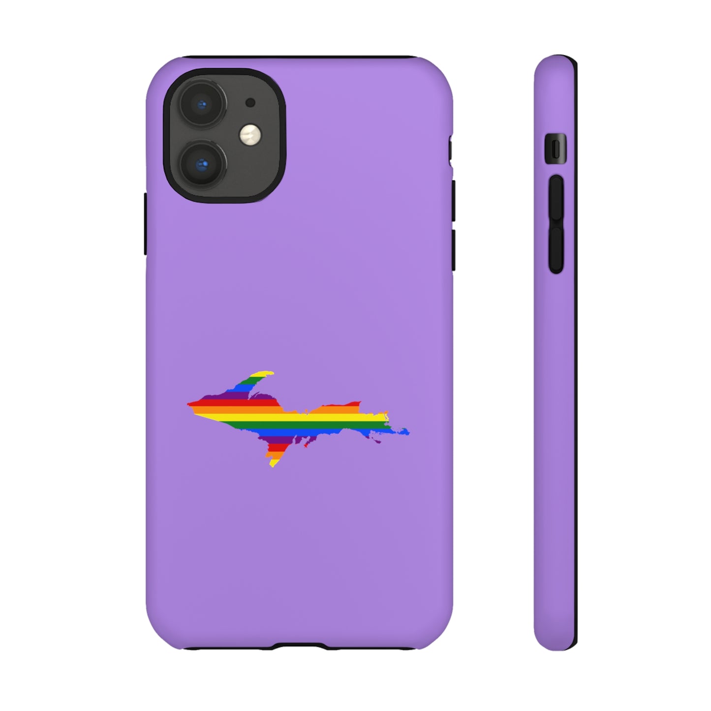 Michigan Upper Peninsula Tough Phone Case (Lavender w/ UP Pride Flag Outline) | Apple iPhone