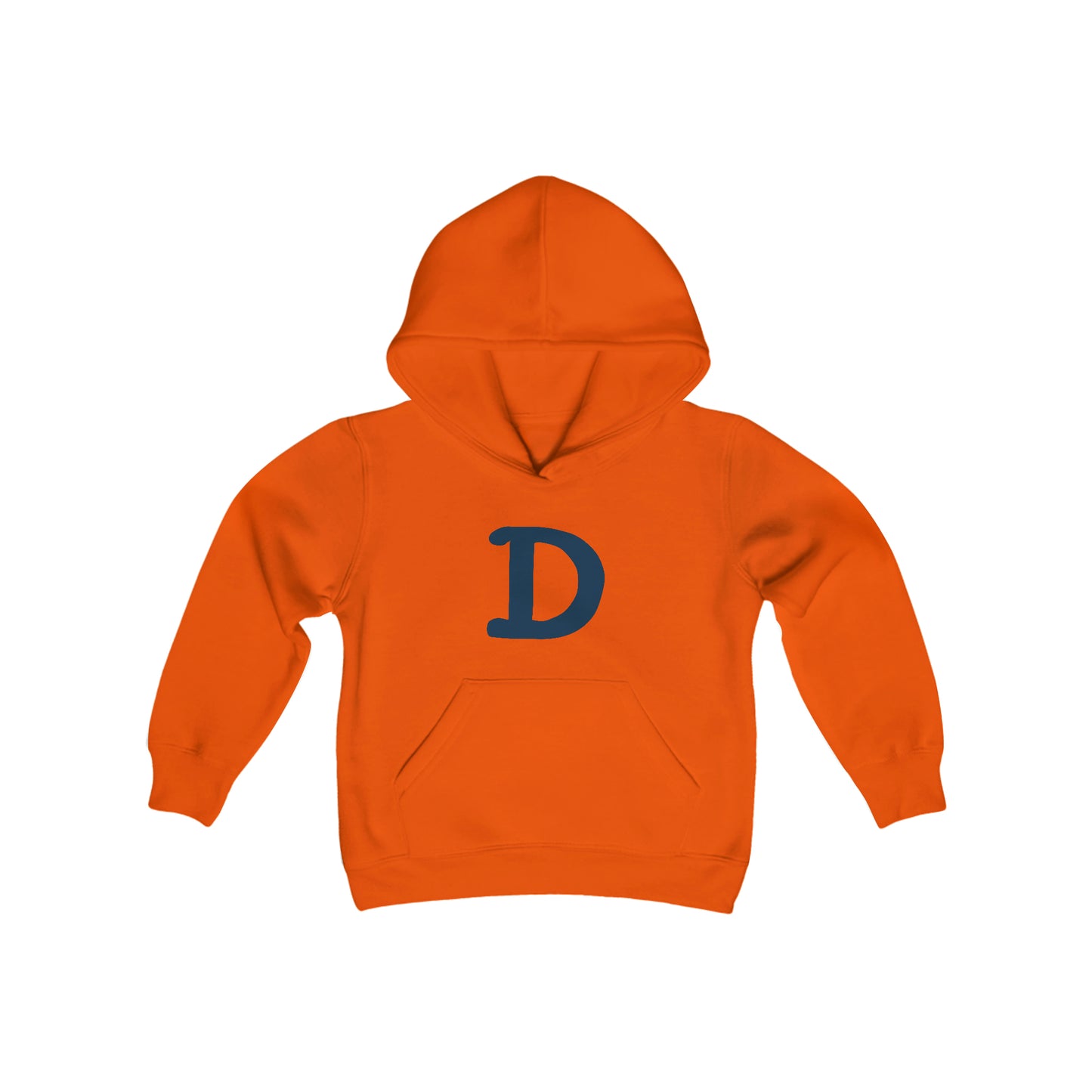 Detroit 'Old French D' Hoodie (White/Navy Full Body Outline) | Unisex Youth