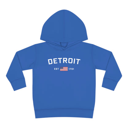 'Detroit EST 1701' Hoodie (w/USA Flag Outline) | Unisex Toddler