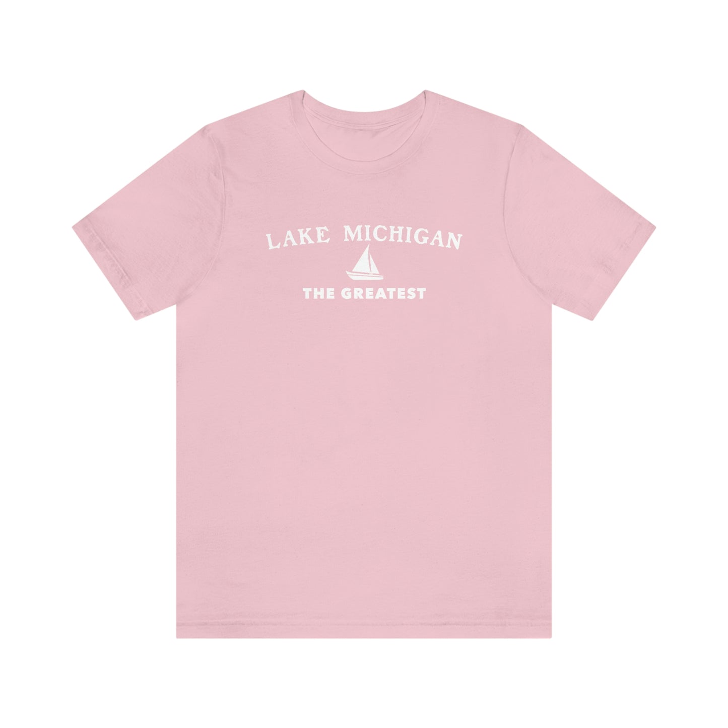 'Lake Michigan The Greatest' T-Shirt (w/Sailboat Outline) | Unisex Standard Fit