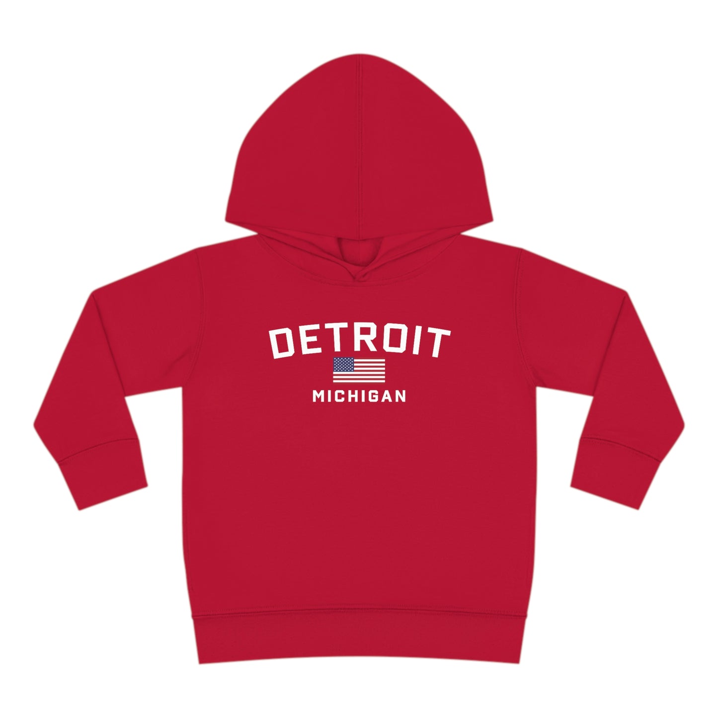 'Detroit Michigan' Hoodie (w/USA Flag Outline) | Unisex Toddler