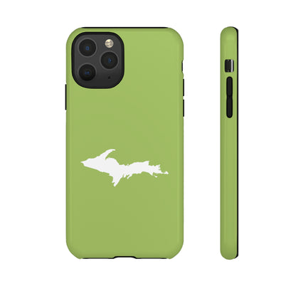 Michigan Upper Peninsula Tough Phone Case (Gooseberry Green w/ UP Outline) | Apple iPhone