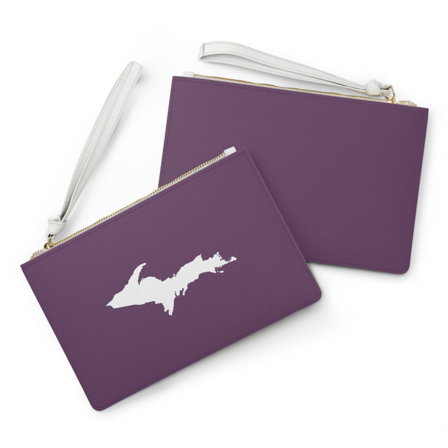 Michigan Upper Peninsula Clutch Bag (Plum w/UP Outline)