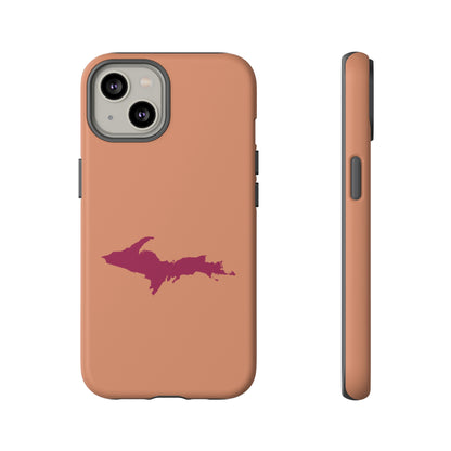 Michigan Upper Peninsula Tough Phone Case (Copper Color w/ Ruby UP Outline) | Apple iPhone