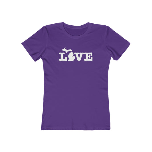 Michigan 'Love' T-Shirt (Typewriter Font) | Women's Boyfriend Cut