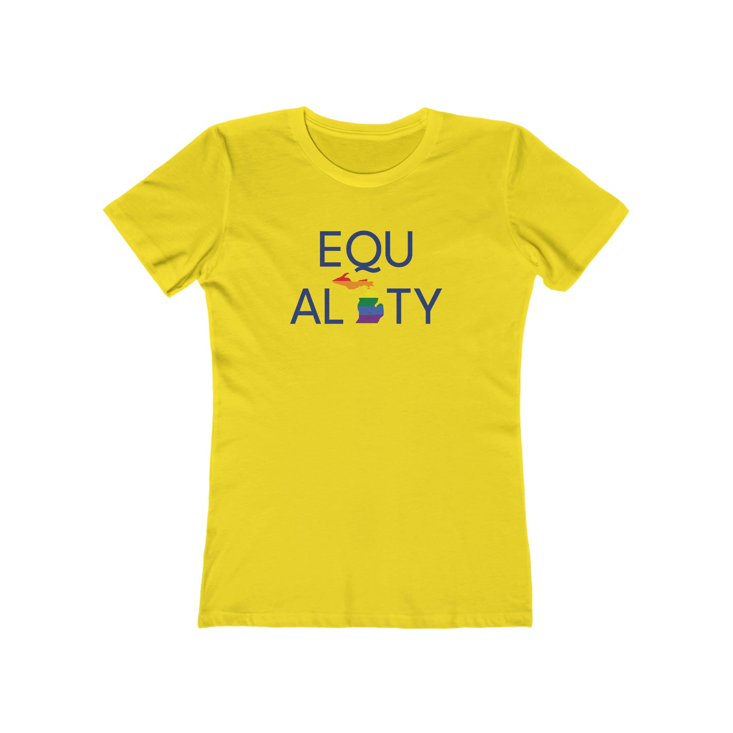 'Equality' T-Shirt (w/ LGBTQ Pride Colors) | Women's Boyfriend Cut