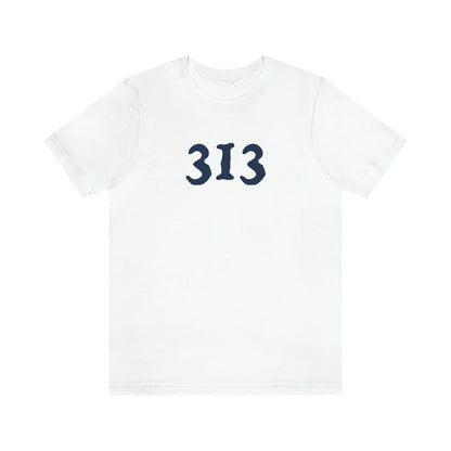 Detroit '313' T-Shirt (Woodcut Font) | Unisex Standard Fit