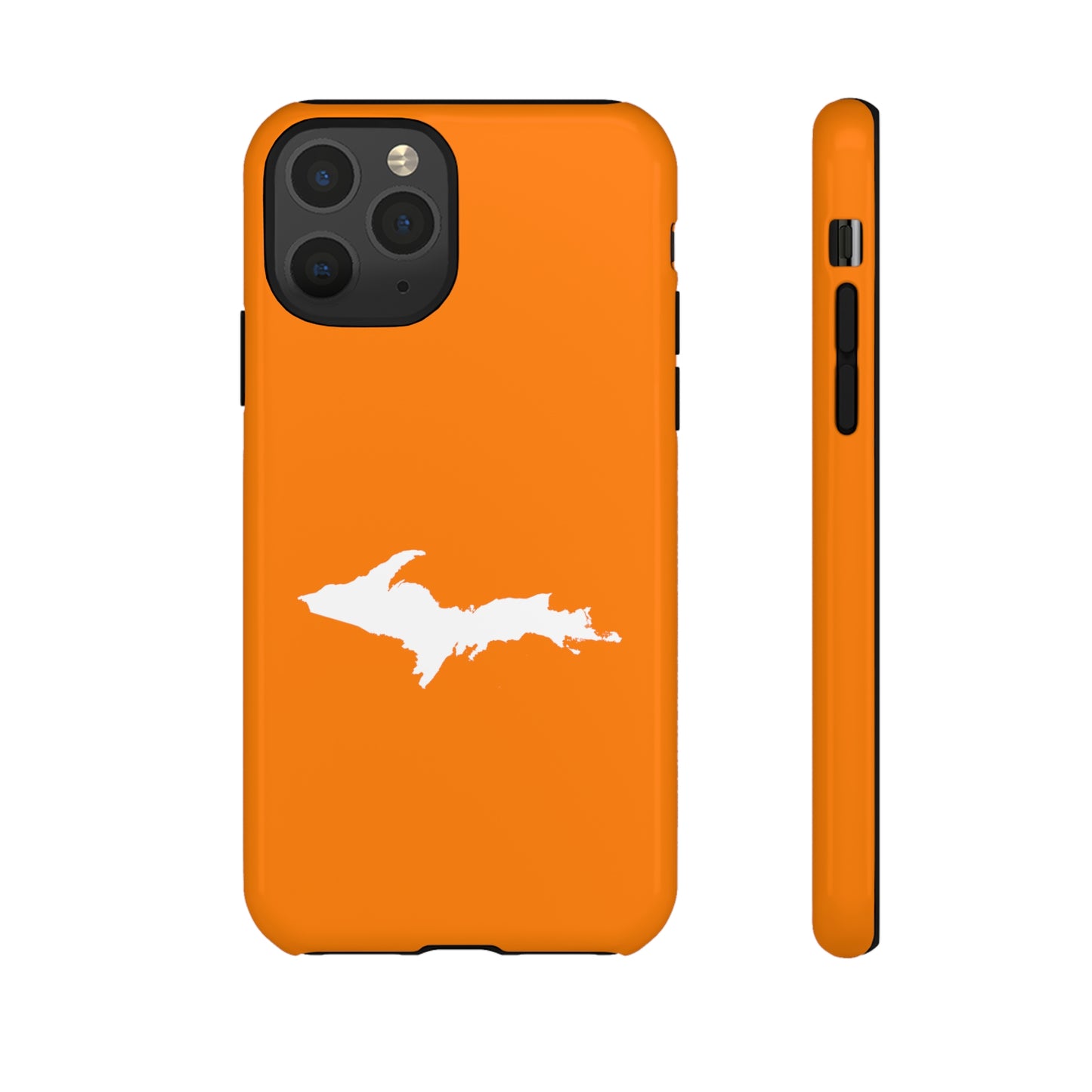 Michigan Upper Peninsula Tough Phone Case (Orange w/ UP Outline) | Apple iPhone