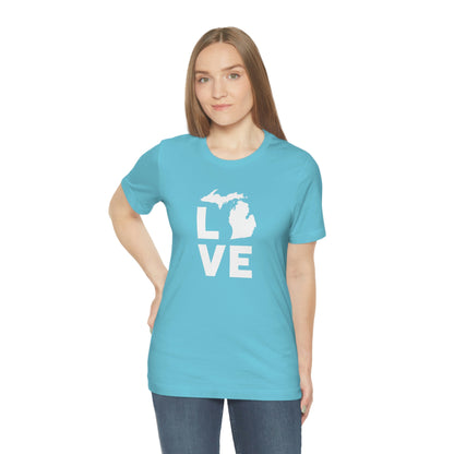 Michigan 'Love' T-Shirt (Geometric Sans Font) | Unisex Standard Fit