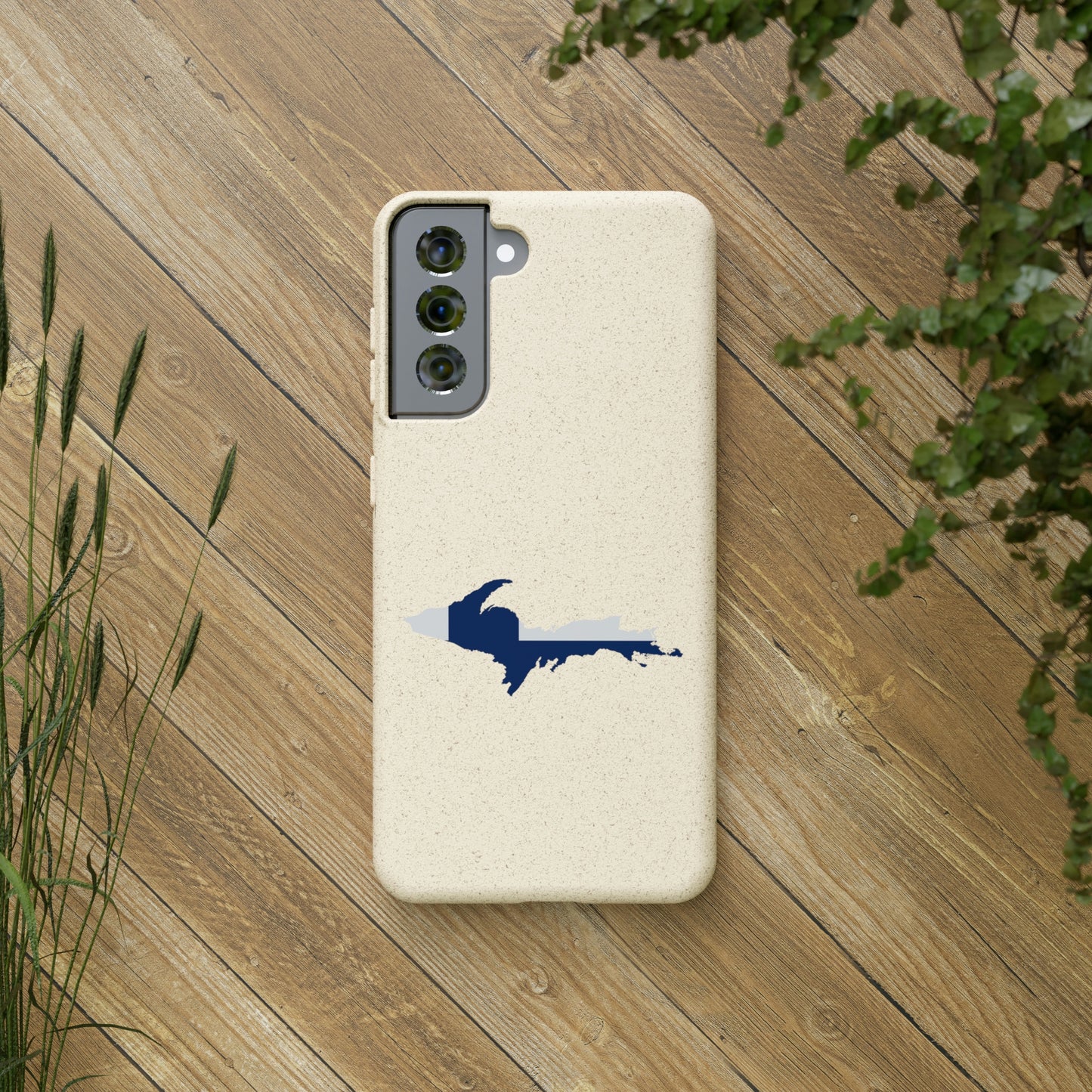 Michigan Upper Peninsula Biodegradable Phone Cases (w/ UP Finland Flag Outline) | Samsung Android