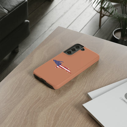 Michigan Upper Peninsula Tough Phone Case (Copper Color w/ UP USA Flag Outline) | Samsung & Pixel Android