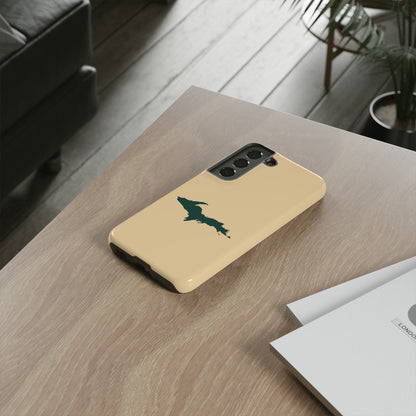 Michigan Upper Peninsula Tough Phone Case (Maple Color w/ Green UP Outline) | Samsung & Pixel Android