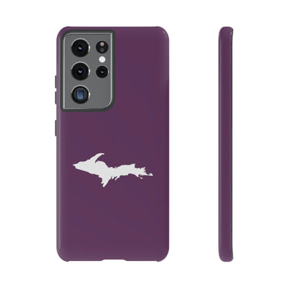 Michigan Upper Peninsula Tough Phone Case (Plum w/ UP Outline) | Samsung & Pixel Android