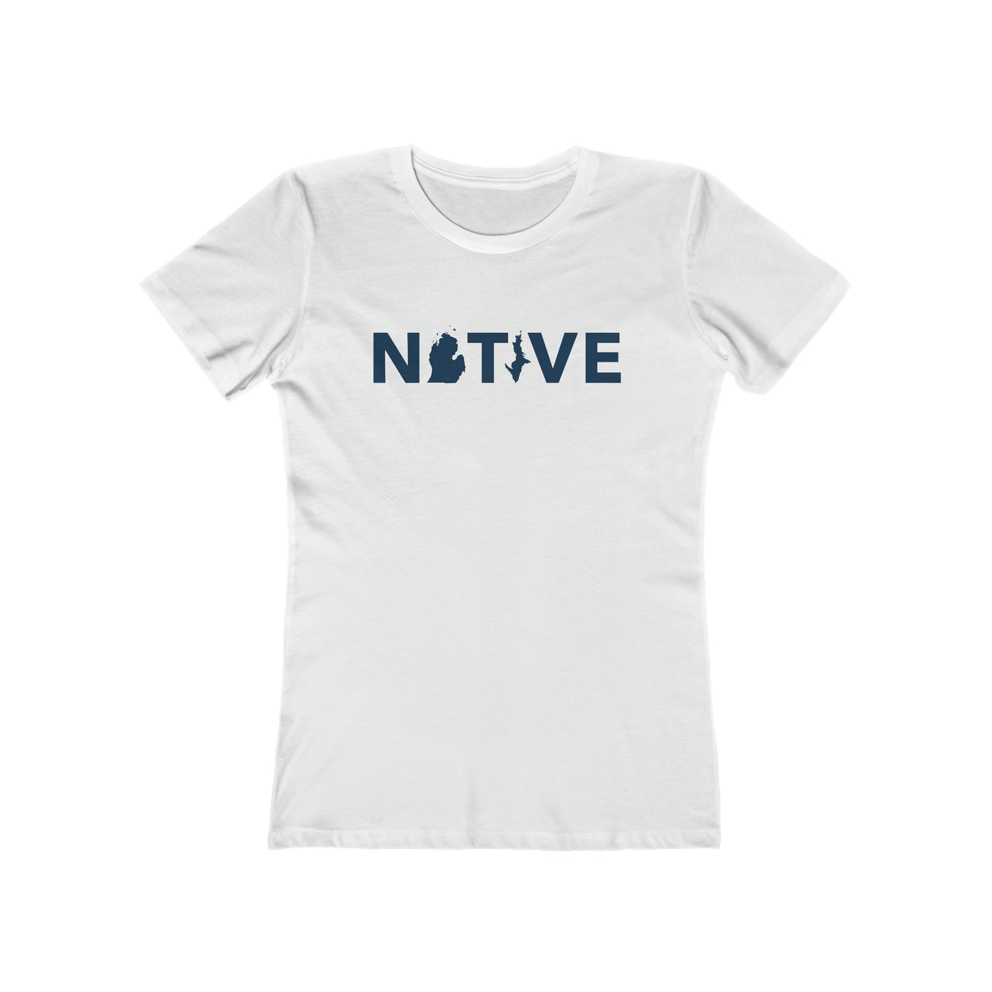 Michigan 'Native' T-Shirt (Geometric Sans Font) | Women's Boyfriend Cut