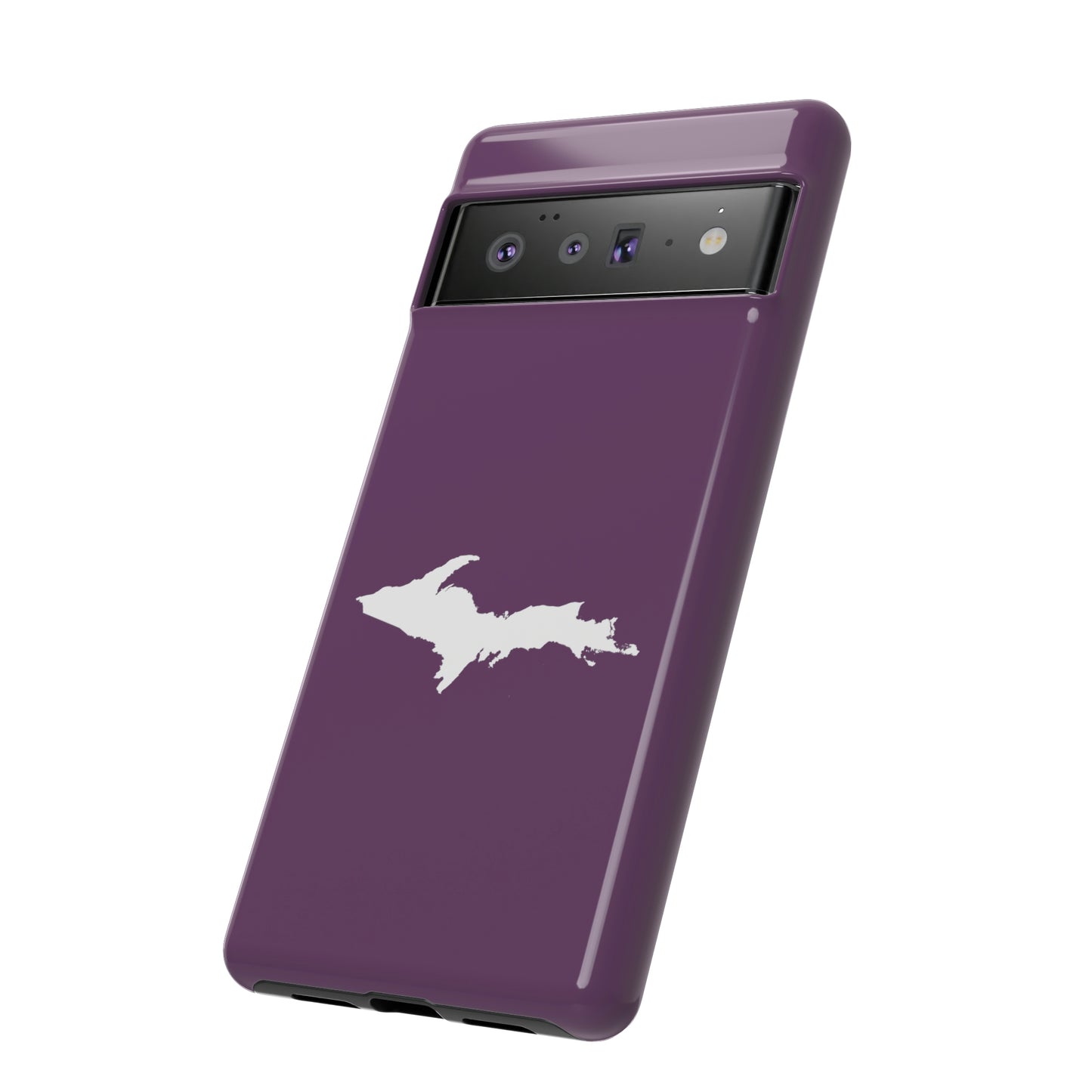 Michigan Upper Peninsula Tough Phone Case (Plum w/ UP Outline) | Samsung & Pixel Android