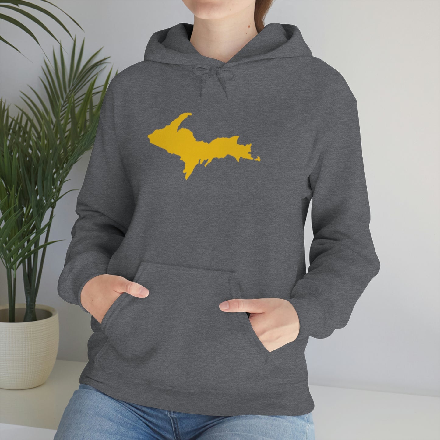 Michigan Upper Peninsula Hoodie (w/ Gold U.P. Outline) | Unisex Standard