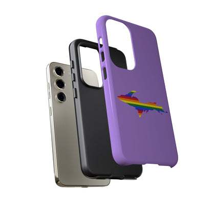 Michigan Upper Peninsula Tough Phone Case (Lavender w/ UP Pride Flag Outline) | Samsung & Pixel Android