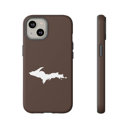 Michigan Upper Peninsula Tough Phone Case (Hickory Color w/ UP Outline) | Apple iPhone