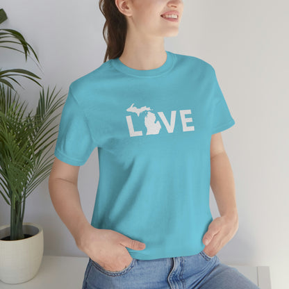 Michigan 'Love' T-Shirt (Geometric Sans Font) | Unisex Standard Fit