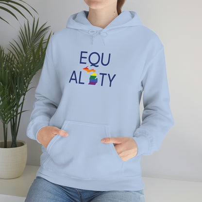 Michigan 'Equality' Hoodie (w/ LGBTQ Pride Colors) | Unisex Standard