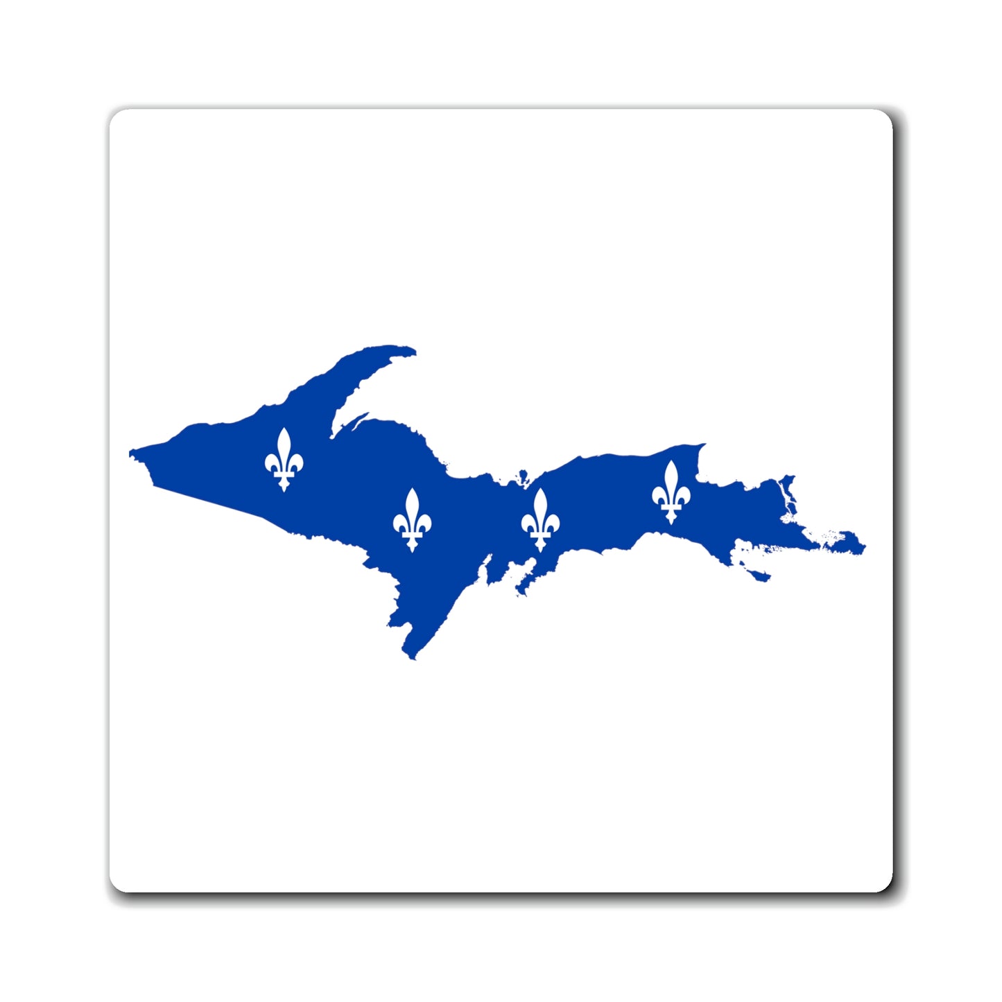 Michigan Upper Peninsula Square Magnet (w/ UP Quebec Flag Outline)