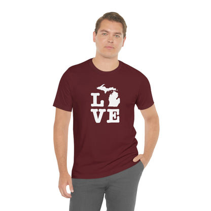 Michigan 'Love' T-Shirt (Typewriter Font) | Unisex Standard Fit