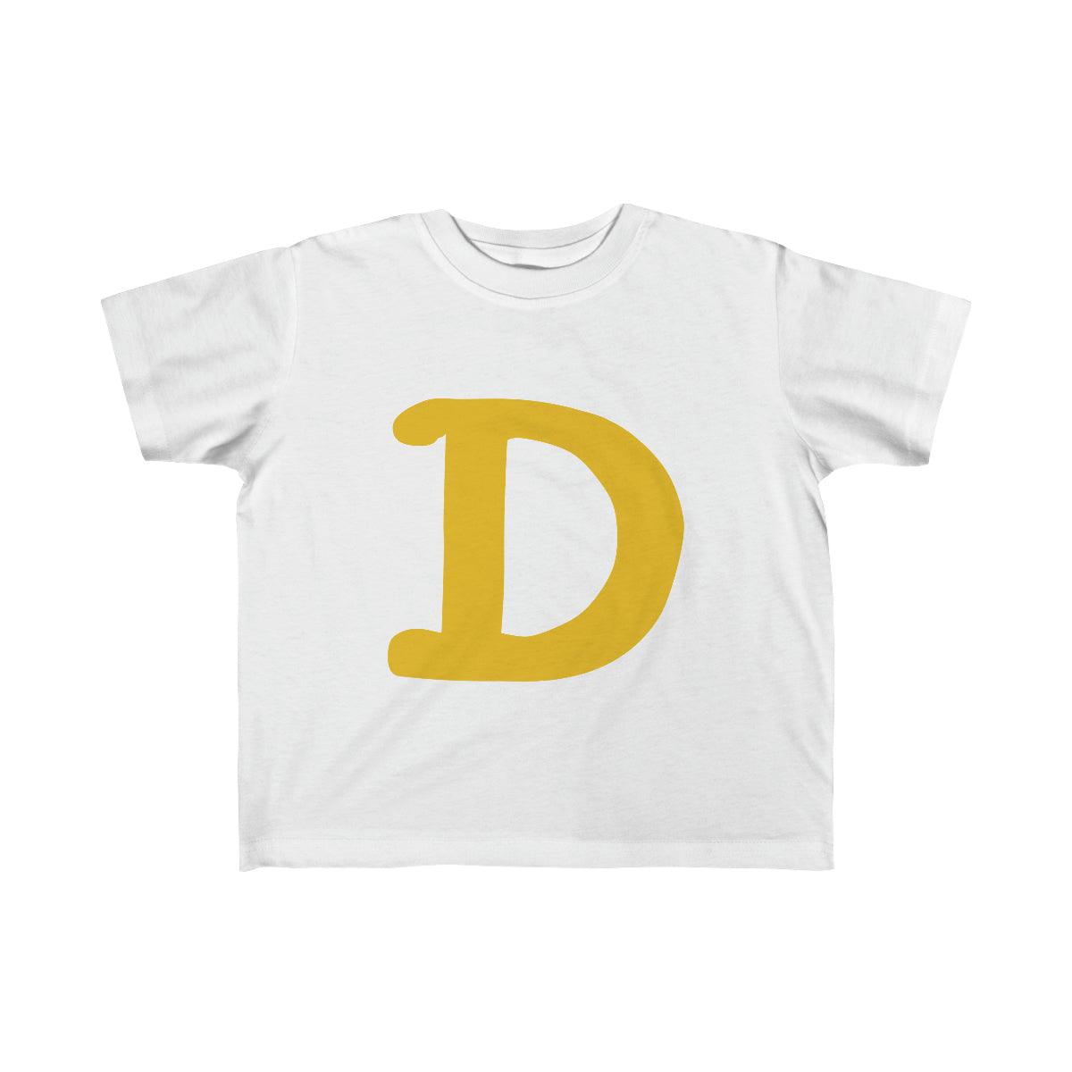 Detroit 'Old French D' T-Shirt  (Gold Full Body Outline) | Toddler Short Sleeve - Circumspice Michigan