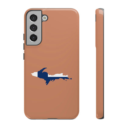 Michigan Upper Peninsula Tough Phone Case ( Copper Color w/ UP Finland Flag Outline) | Samsung & Pixel Android