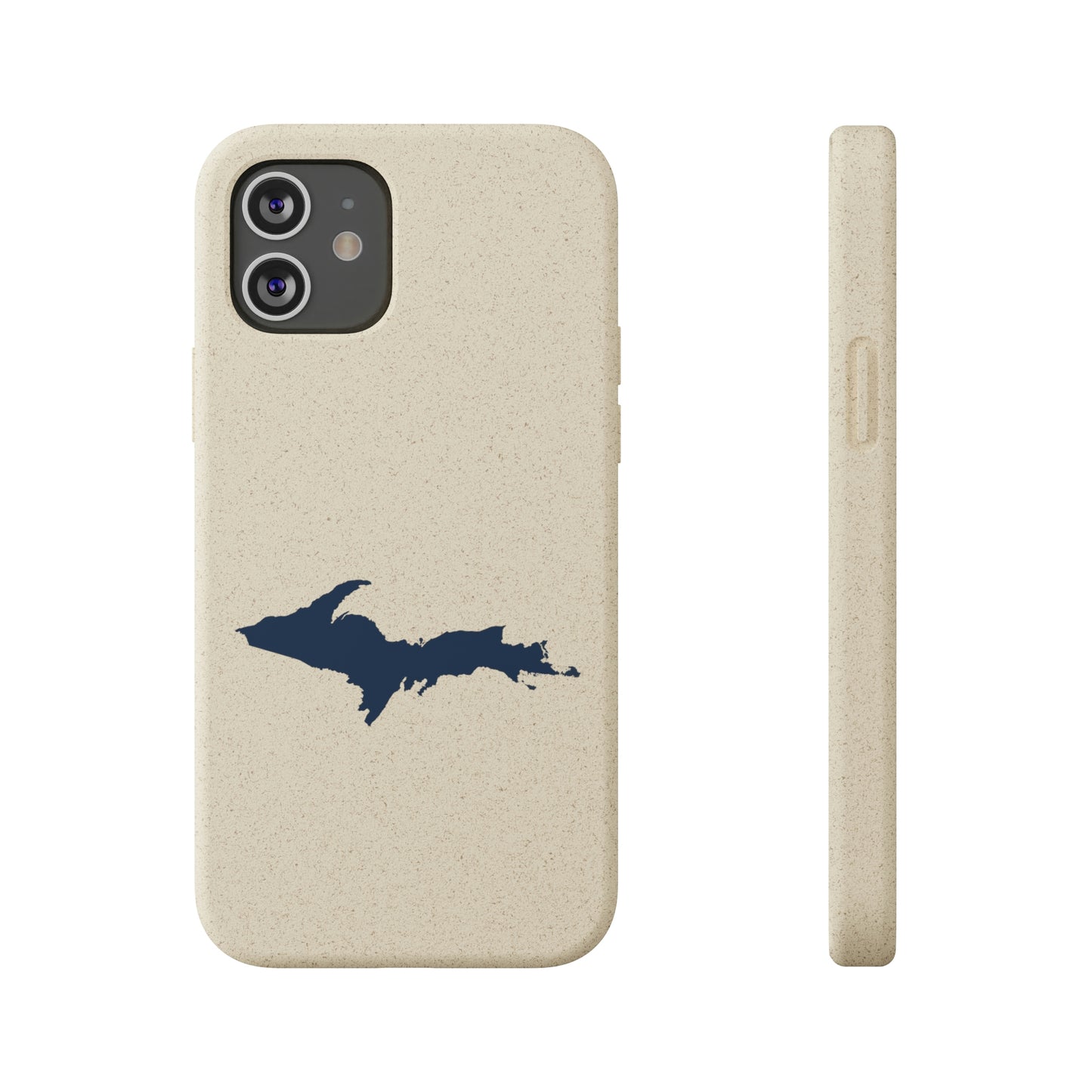 Michigan Upper Peninsula Biodegradable Phone Cases (w/ Navy UP Outline) | Apple iPhone