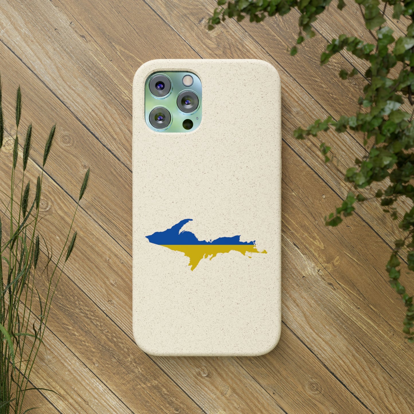 Michigan Upper Peninsula Biodegradable Phone Cases (w/ UP Ukraine Flag Outline) | Apple iPhone