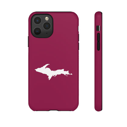 Michigan Upper Peninsula Tough Phone Case (Ruby Red w/ UP Outline) | Apple iPhone