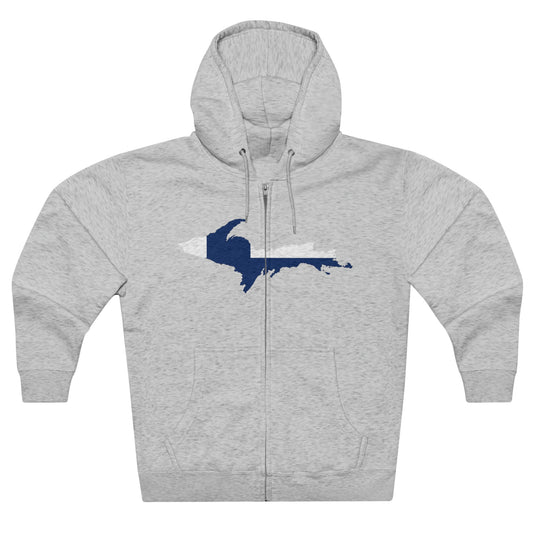 Michigan Upper Peninsula Full-Zip Hoodie (w/ UP Finland Flag Outline)