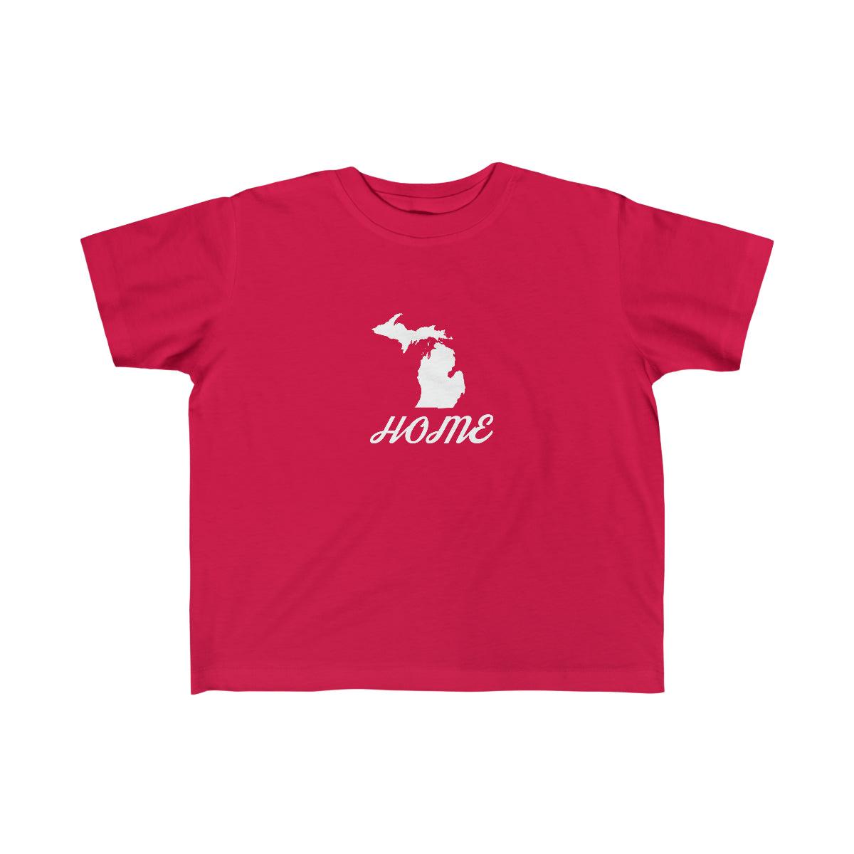 Michigan 'Home'' T-Shirt  (Retro Script Font) | Toddler Short Sleeve - Circumspice Michigan