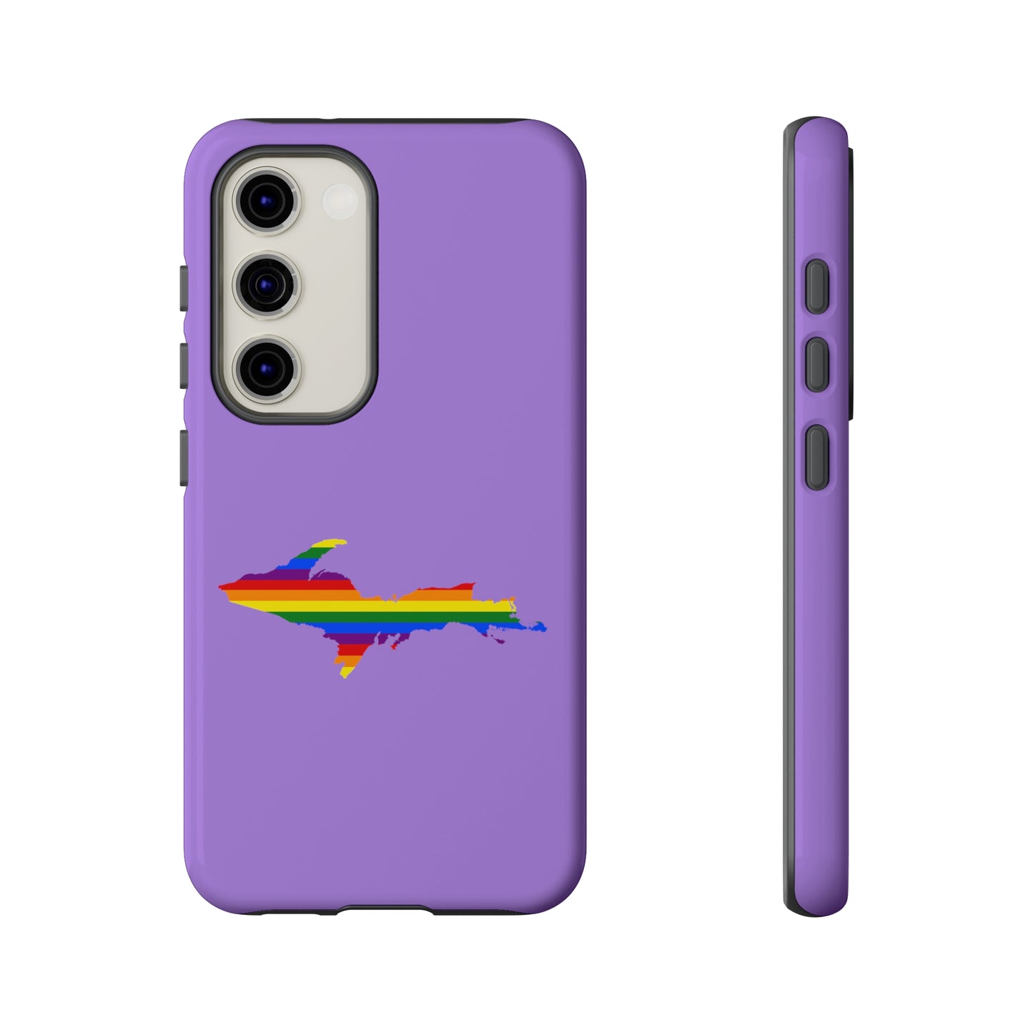 Michigan Upper Peninsula Tough Phone Case (Lavender w/ UP Pride Flag Outline) | Samsung & Pixel Android