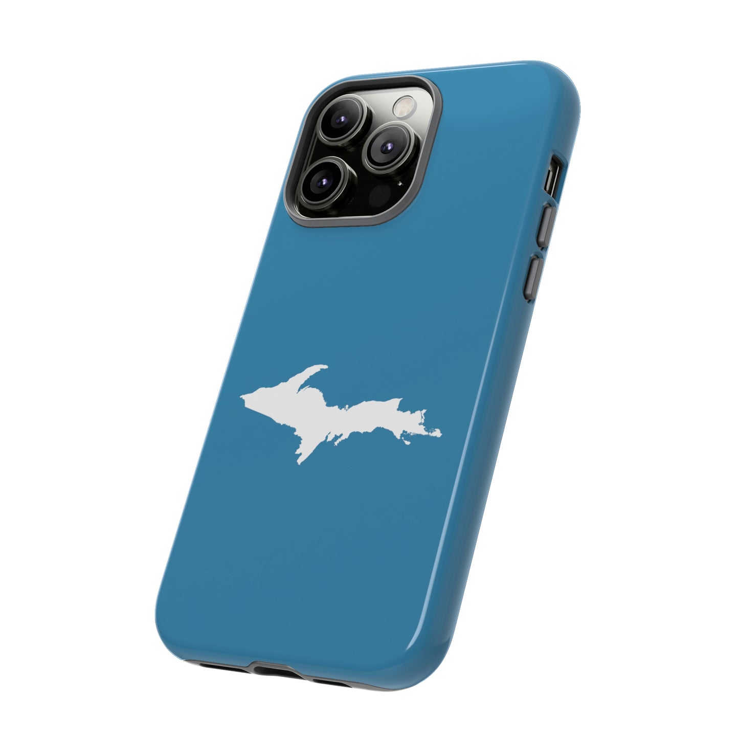 Michigan Upper Peninsula Tough Phone Case (Lake Michigan Blue w/ UP Outline) | Apple iPhone