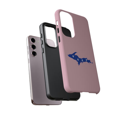 Michigan Upper Peninsula Tough Phone Case (Pink w/ UP Quebec Flag Outline) | Samsung & Pixel Android