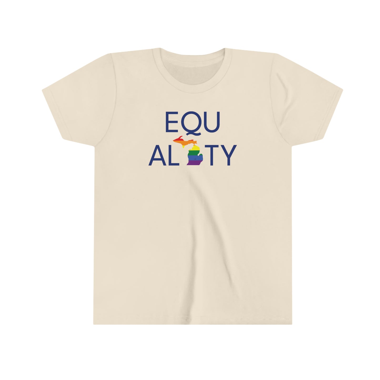 Michigan 'Equality'' T-Shirt (LGBTQ Pride Colors) | Youth Short Sleeve