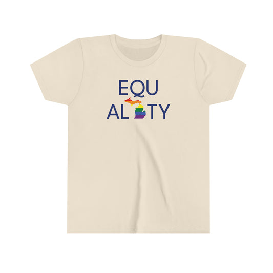 Michigan 'Equality'' T-Shirt (LGBTQ Pride Colors) | Youth Short Sleeve