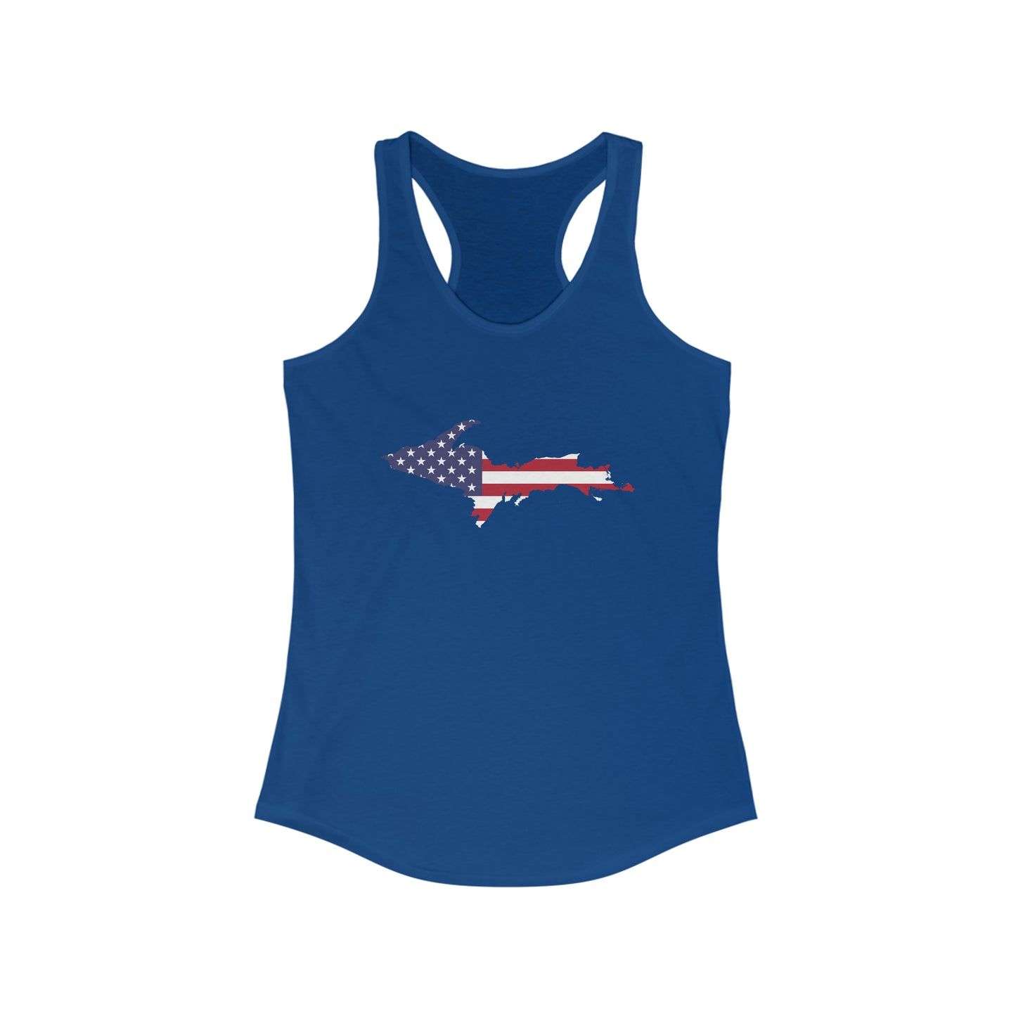 Michigan Upper Peninsula Tank Top (w/ MI USA Flag Outline) | Women's Racerback