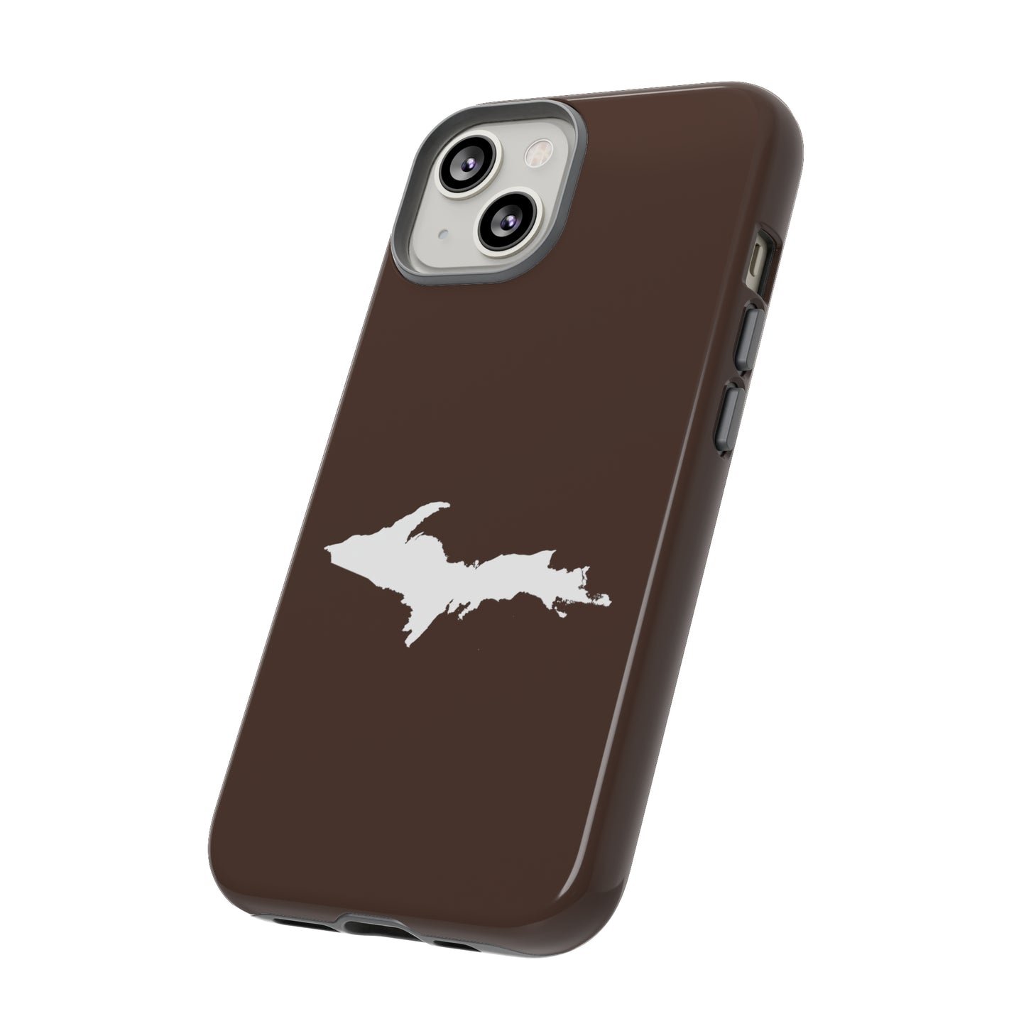 Michigan Upper Peninsula Tough Phone Case (Hickory Color w/ UP Outline) | Apple iPhone