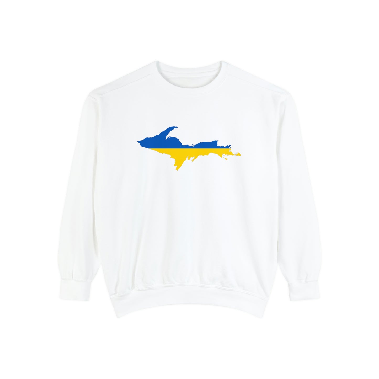 Michigan Upper Peninsula Sweatshirt (w/ UP Ukraine Outline) | Unisex Garment Dyed